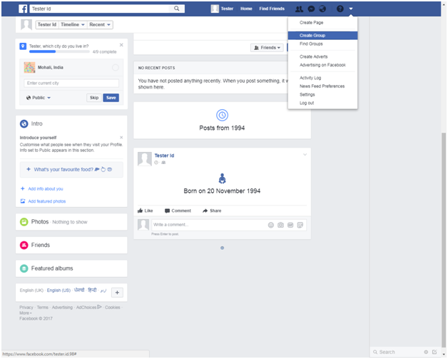 Create Facebook Group