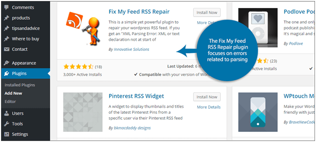 Fixing WordPress RSS feed errors using Plugin