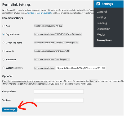 Permalink settings