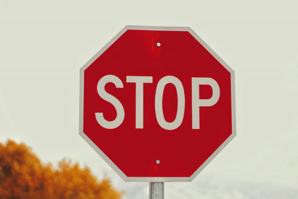 Stop sign up close