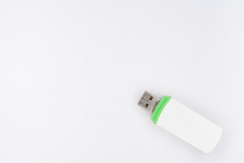 USB on white surface
