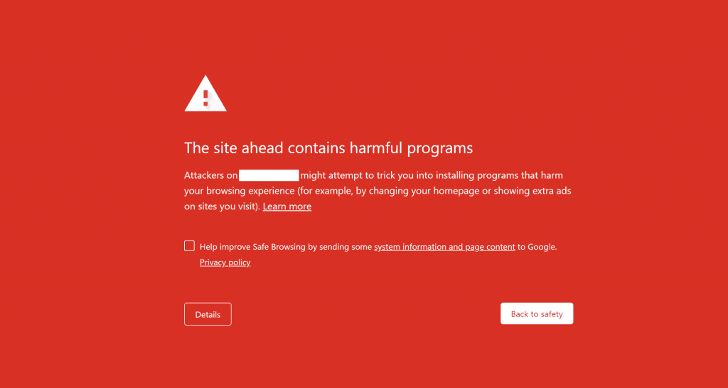 Site ahead contains malware