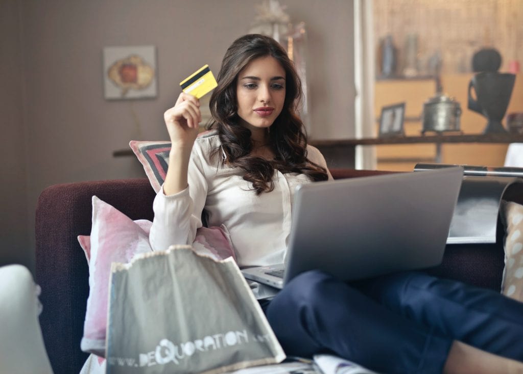 Woman doing online shopping