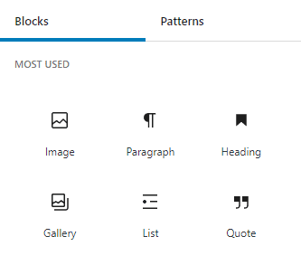 Most used blocks