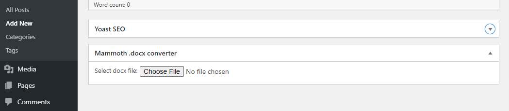 Choose file option