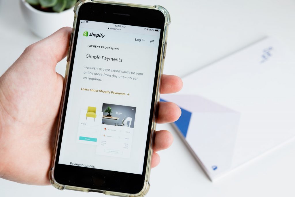 Shopify on phone