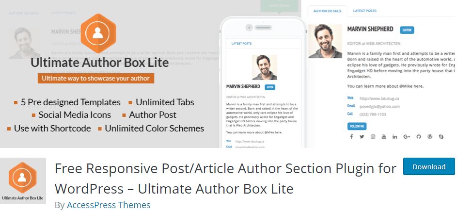 Ultimate Author Box Lite plugin