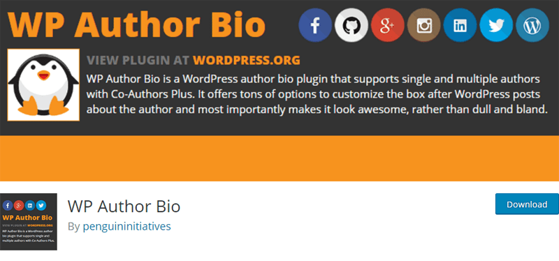 WP Author Bio plugin