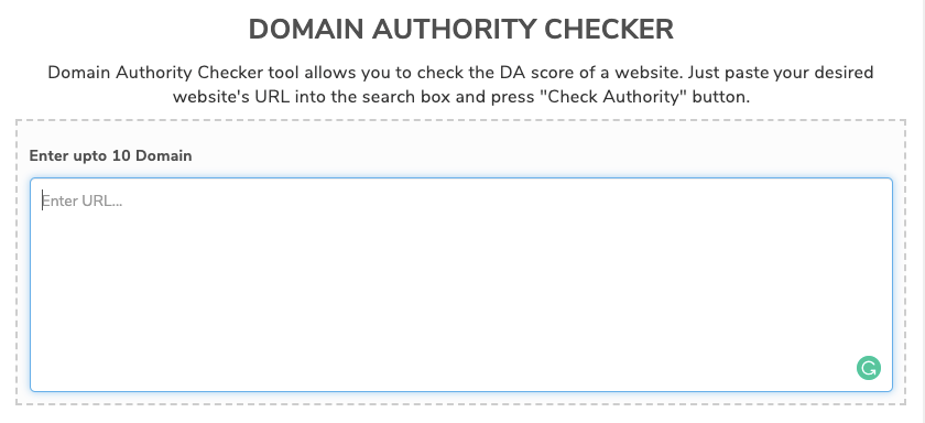 SmallSEOtools DA checker