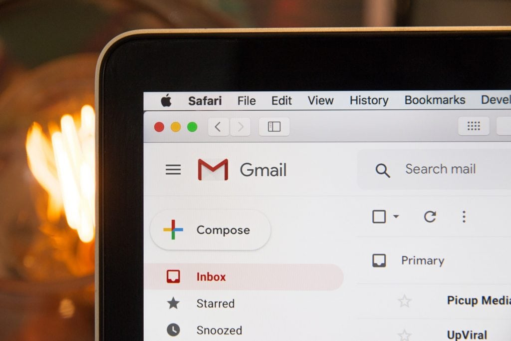 Gmail dashboard