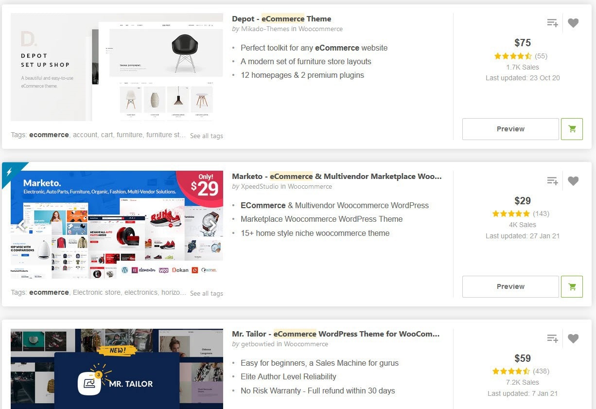 WordPress ecommerce themes