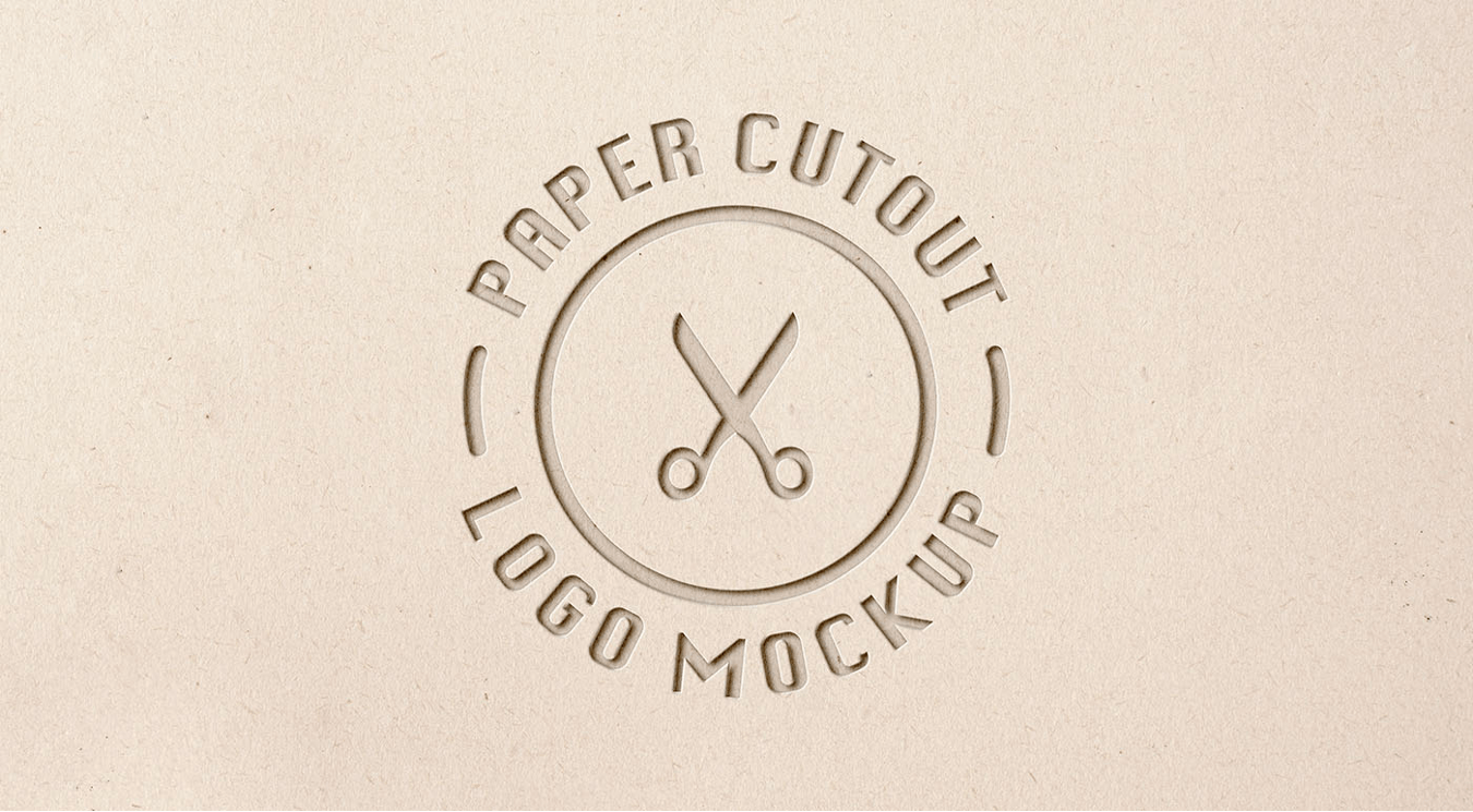 Paper Cut Logo Mockup