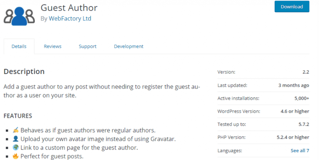 Guest Author banner and description