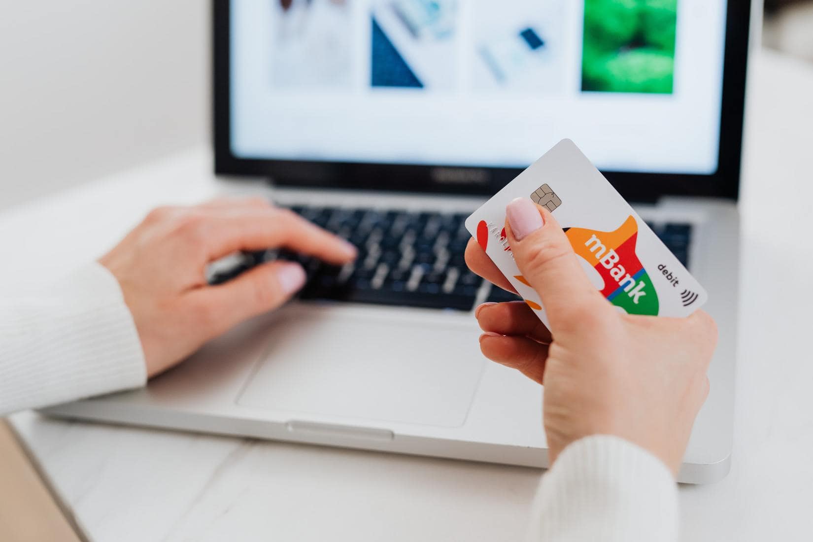 Person making online payment