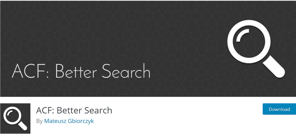 ACF Better Search banner