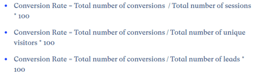 Conversion rate formula