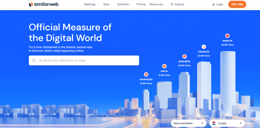 Similarweb homepage