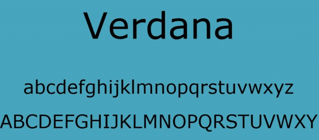 Verdana font