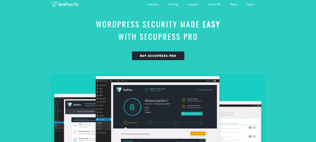 SecuPress Pro homepage