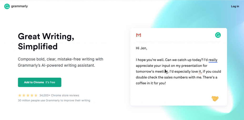 Grammarly homepage