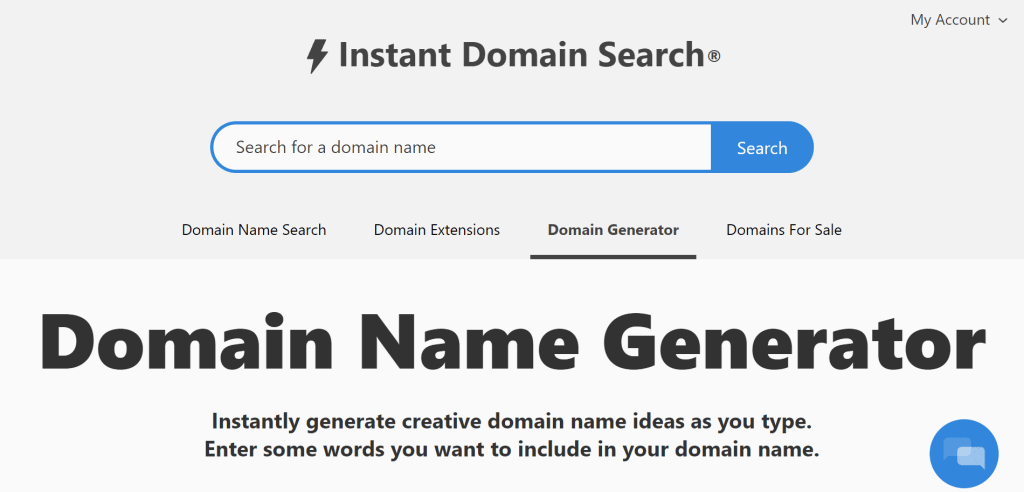 Instant Domain Search website
