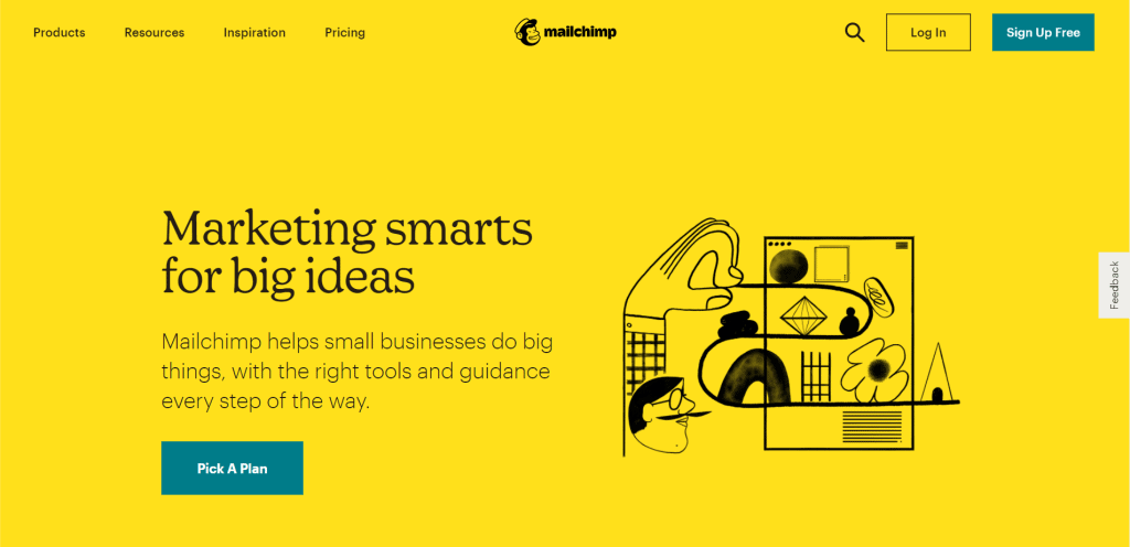 Mailchimp homepage