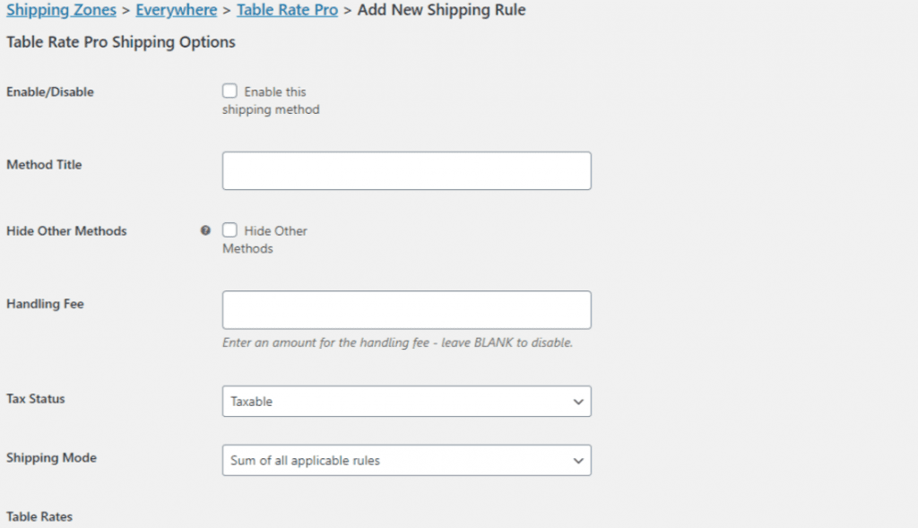 Shipping zones basics