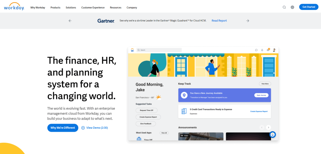 Workday homepage