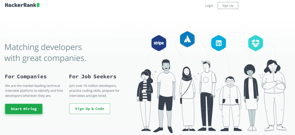 HackerRank homepage