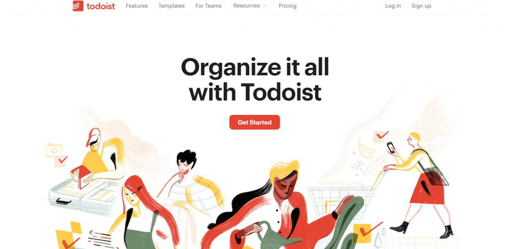 Todoist homepage