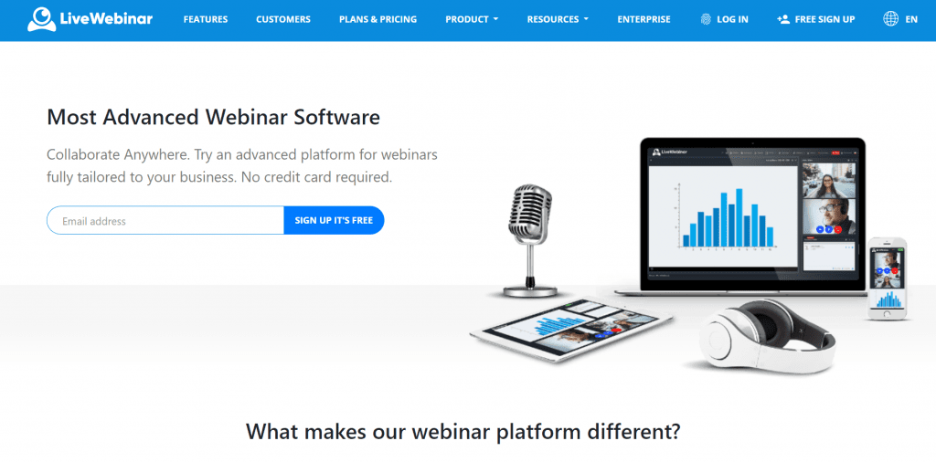 LiveWebinar homepage