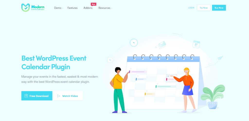 Modern Events Calendar website