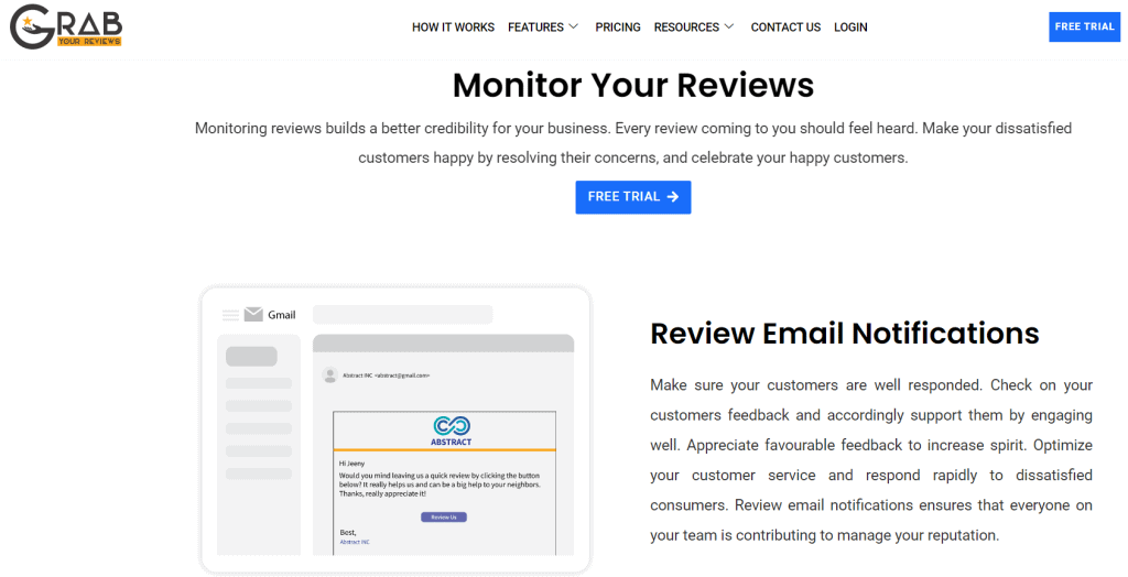 Grab Your Reviews features