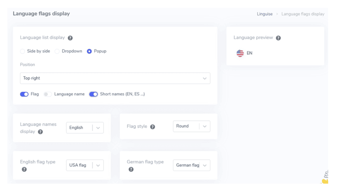 linguise language display