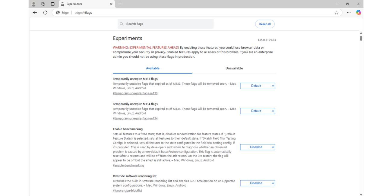 What is edge://flags in Microsoft Edge?