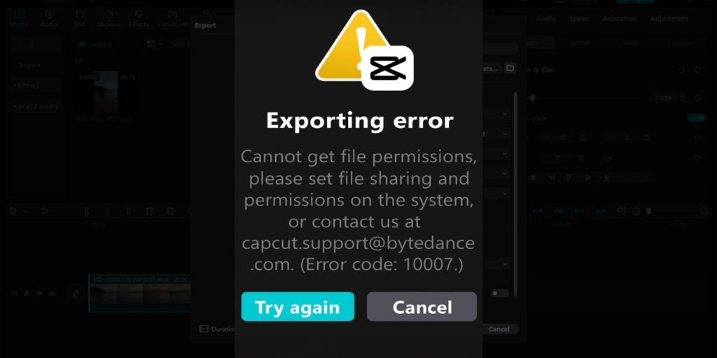 What Is Error Code 10007 in CapCut
