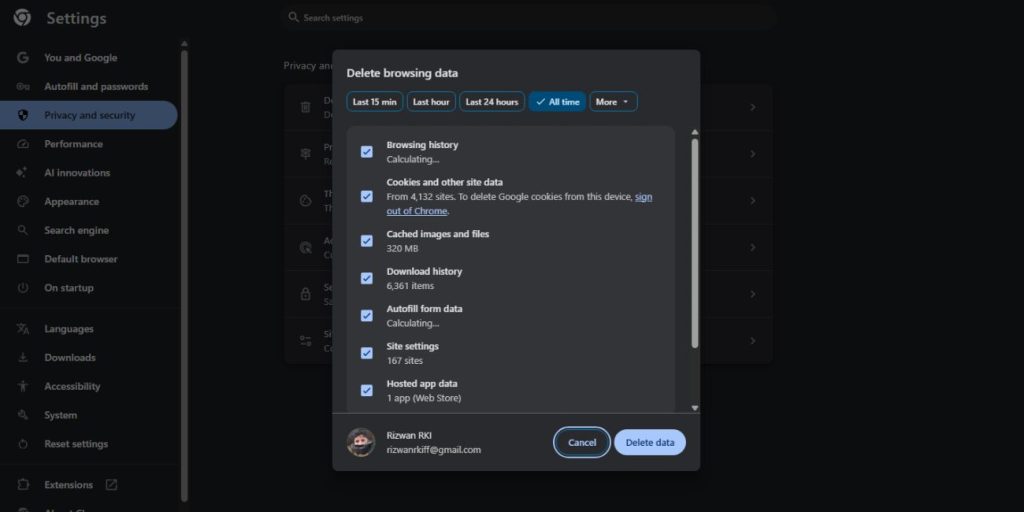 Clear Cache and Cookies Linked to Reddit