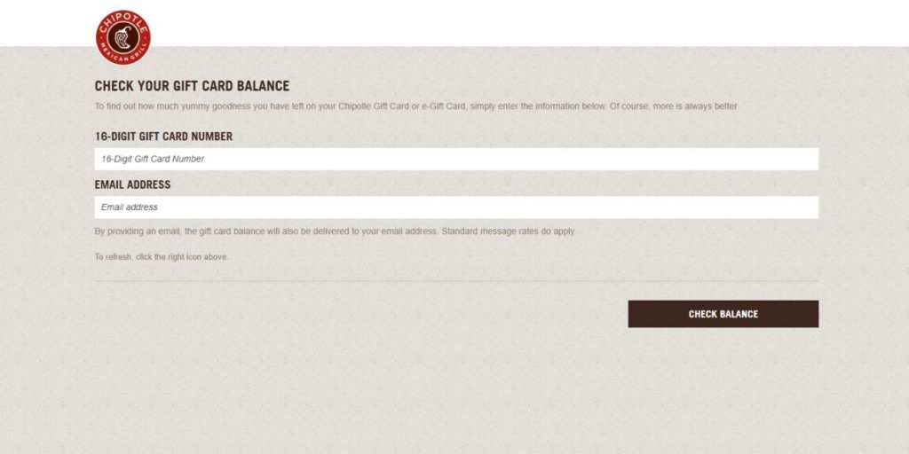 Check Chipotle Gift Card Balance Online