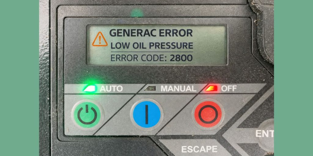 What Is Generac Error Code 2800